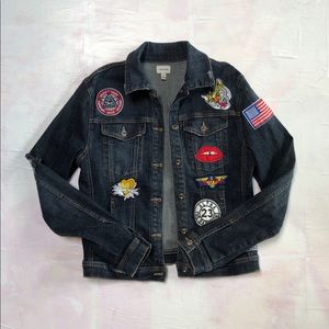 Sneak Peek Denim Jacket with Patches SIZE L
